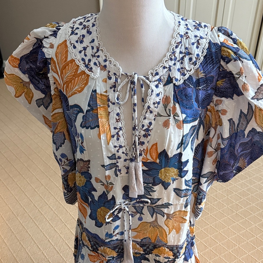 FARM Rio Summer Flowers Off-White Maxi Dress size Small NWT - Picture 4 of 10